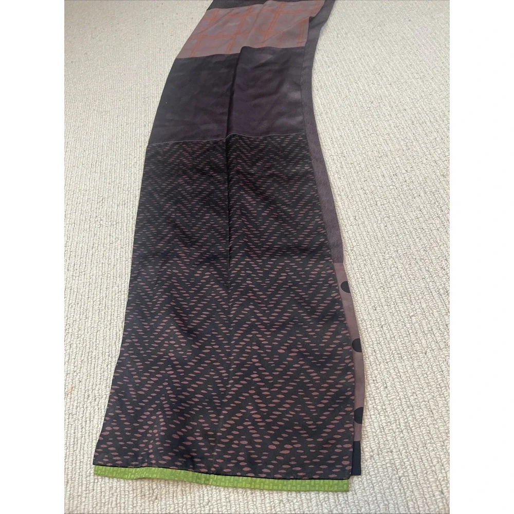 Vintage Judith Bird Long Scarf Abstract Polka Dot Mauve